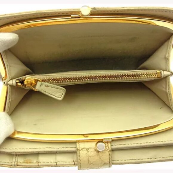 miumiu Wallet Purse Long Wallet White Gold Woman Authentic Used - Picture 7 of 7